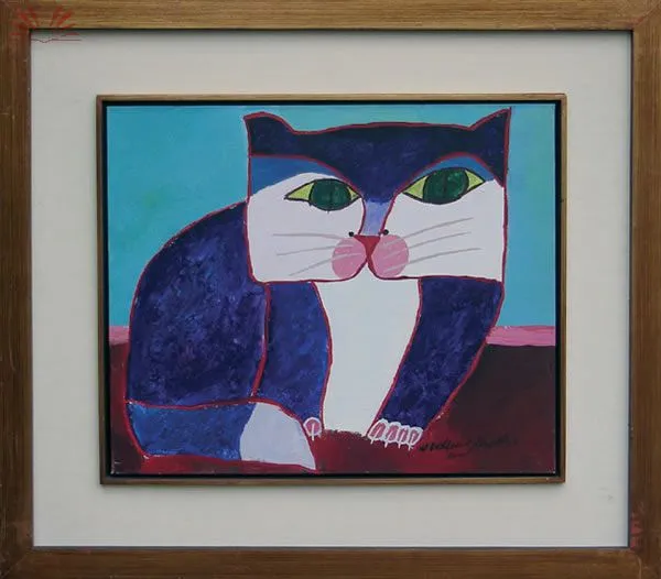 Gato azul série azul e branco — Aldemir Martins, 2001